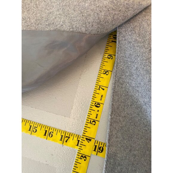 Vince Camuto Midi Coat Gray Double-Breasted Black Trim Wool Bend Medium - Picture 15 of 15